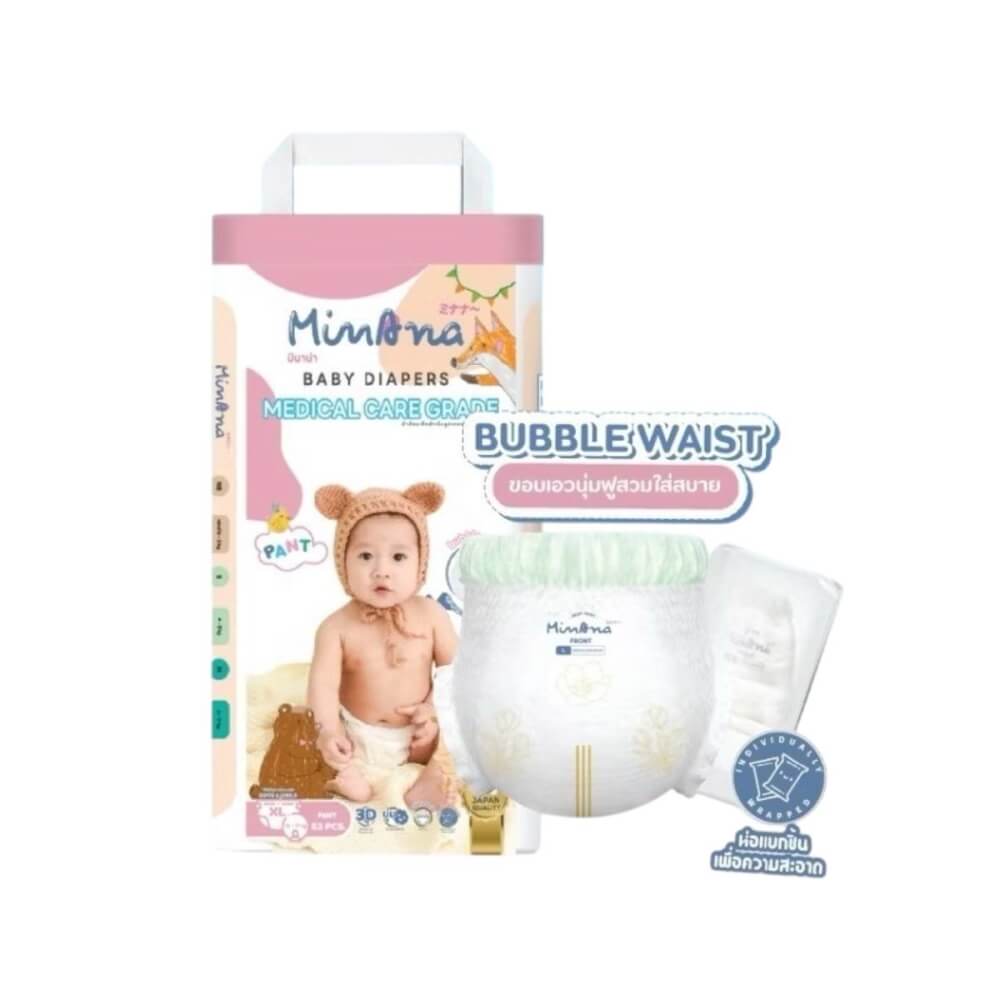 ผ้าอ้อมสำเร็จรูป MINANA ไซส์ XL 52 ชิ้น